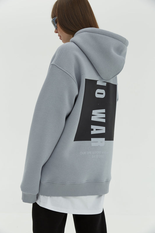 Hoodie No War Gray